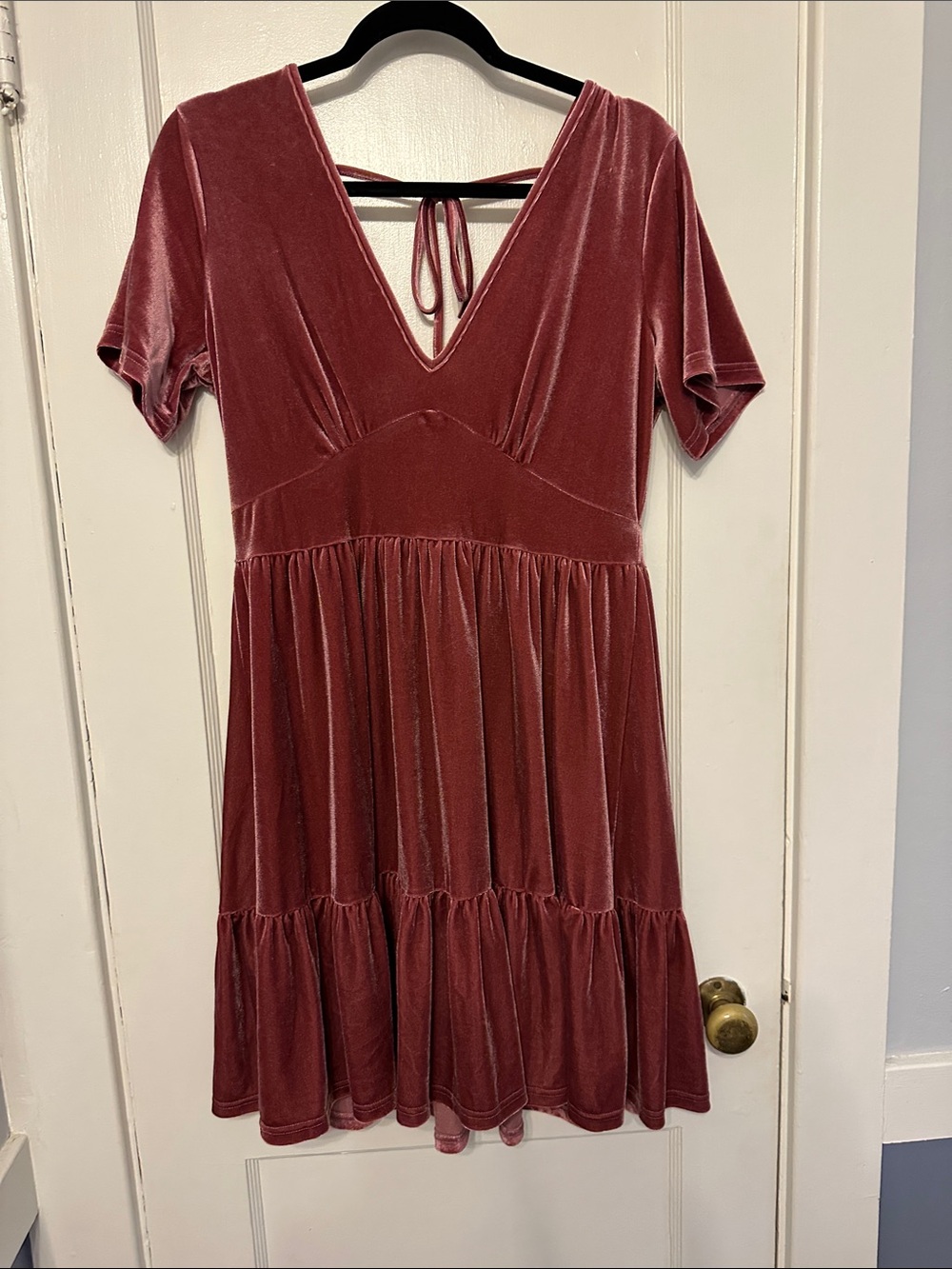 Pink velvet dress
